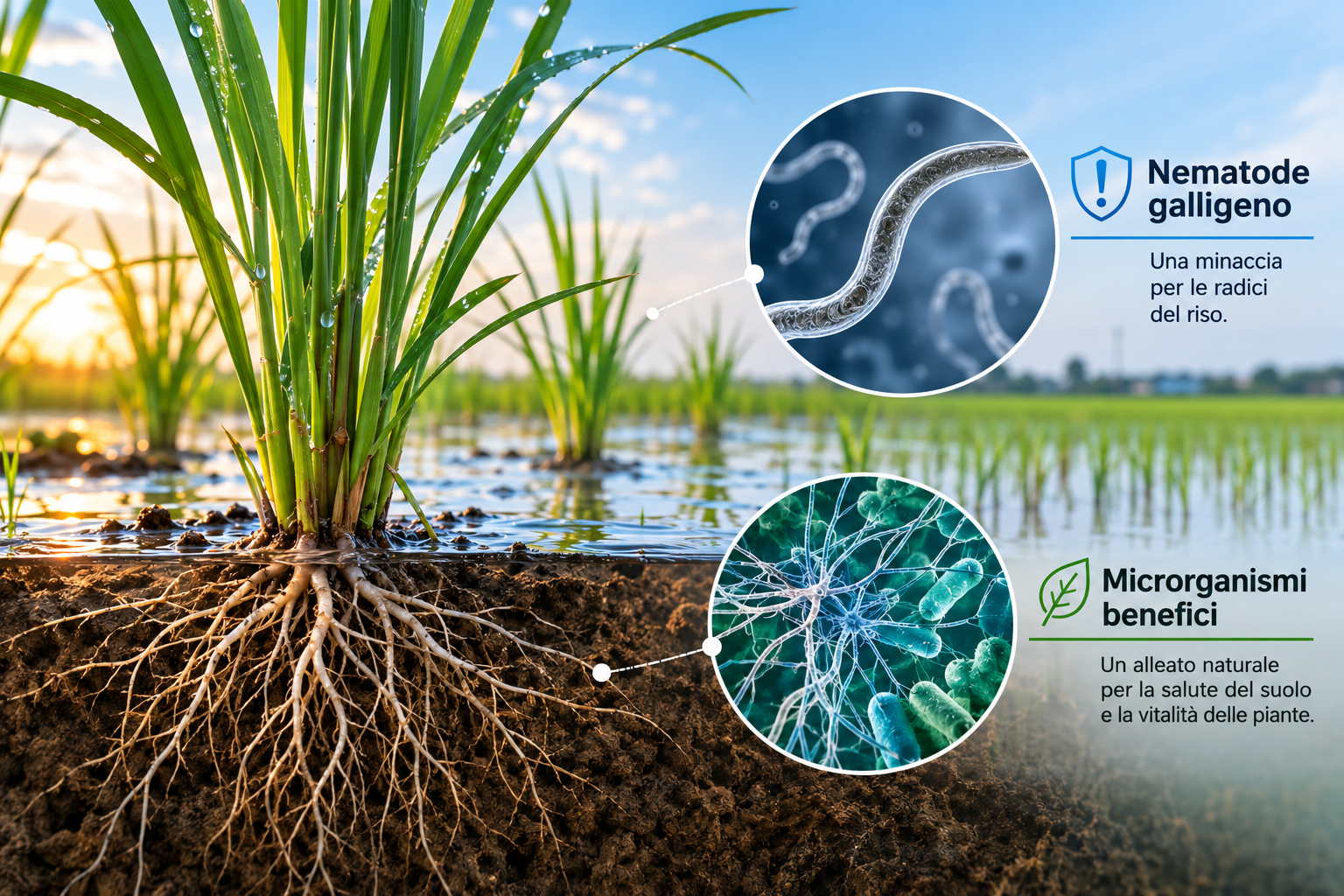 Nematode galligeno del riso: come prevenirlo con i microrganismi benefici del suolo